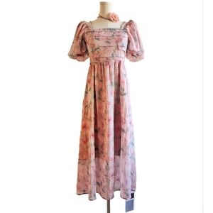 🎀 Couture 🎀 pink floral maxi dress